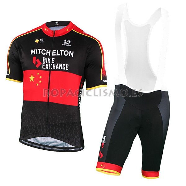 2018 Maillot Mitchelton Scott Campione Cina Tirantes Mangas Cort